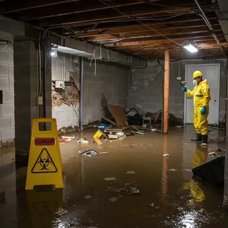 Flooded Basement Electrical Hazard in Monett, MO Property